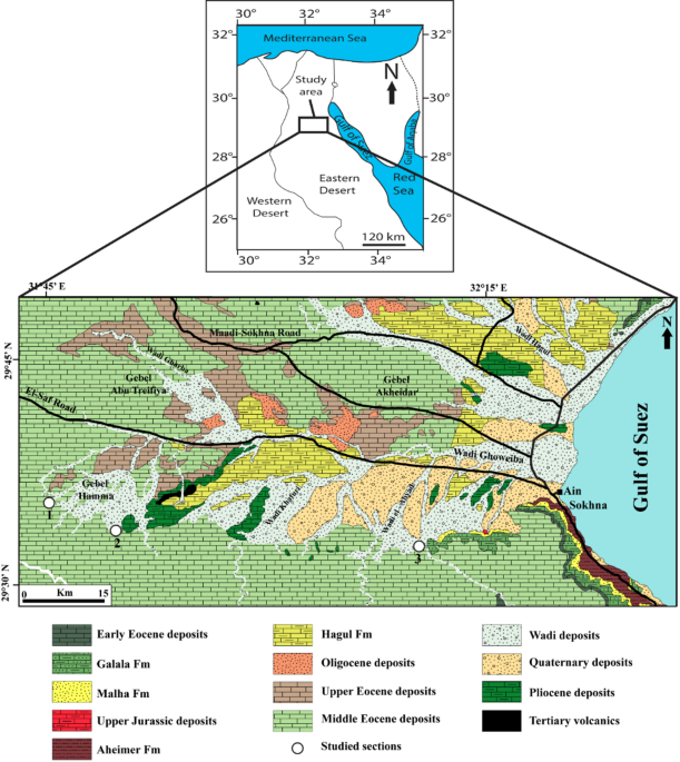 Microfacies analysis and diagenetic history of Lower to Middle Eocene carbonates at Umm Russies area in the northeastern desert of Egypt